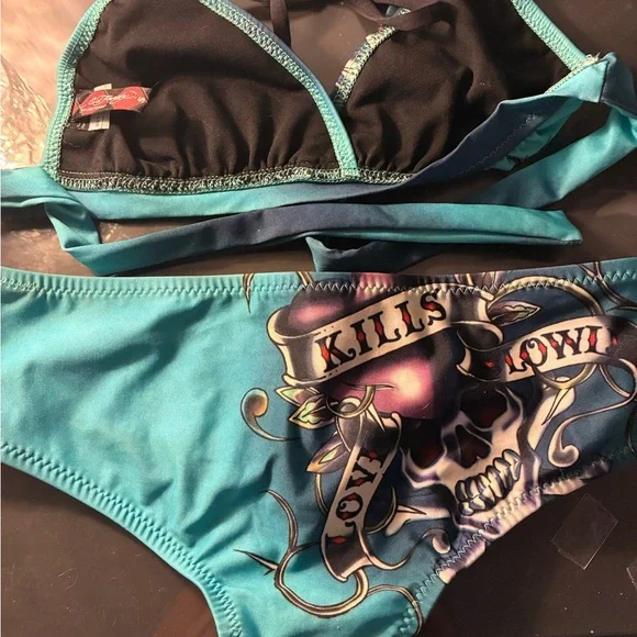Ed Hardy Teal Swimwear bikini - Picture 3 of 3